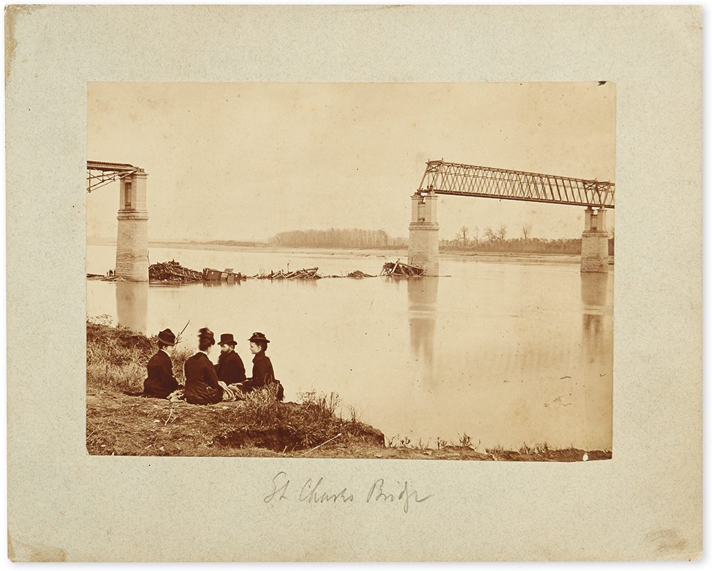 (MISSOURI.) Goebels, Rudolf. Photograph of the St. Charles bridge collapse.